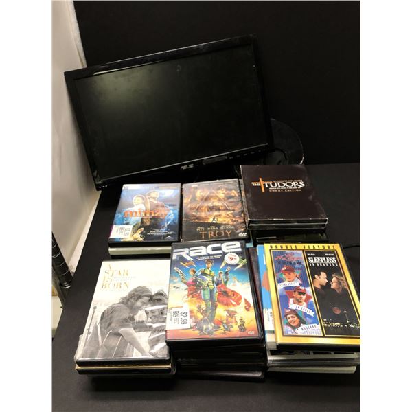 Group of approx 40 DVD's & Asus 21" LCD monitor