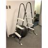 Image 1 : Swimming pool ladder (approx 40" W x 29" L x 5ft H) w/ exercise ball