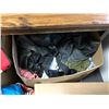 Image 3 : Large group of assorted clothing, bedding & misc - includes stuffed animals / bed sheets / leather j
