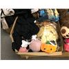 Image 4 : Large group of assorted clothing, bedding & misc - includes stuffed animals / bed sheets / leather j