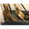 Image 2 : Large group of assorted outdoor working equipment - includes 5 shovels / electric edger weed eater /