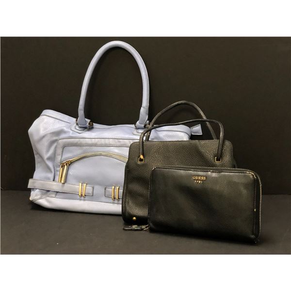 Group of 3 handbags & purses - includes Vintage Guess 1981 wallet purse etc