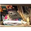 Image 3 : Large group of assorted misc items - includes box full of assorted shoes / penny style skateboard /