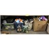 Image 1 : Large group of assorted misc items - includes box full of assorted clothes / Bin full of misc books