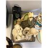 Image 2 : Group of assorted decorative items - includes metal decorative crown / Christmas snow globe / angel