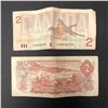 Image 2 : Group of assorted coins & dollar bills - includes vintage Canadian 2 dollar bills from 1970s-80s / T
