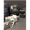 Image 3 : Group of assorted digital cameras - includes Polaroid Instax mini 8 / Cannon Z155 / Kodak Advantix /