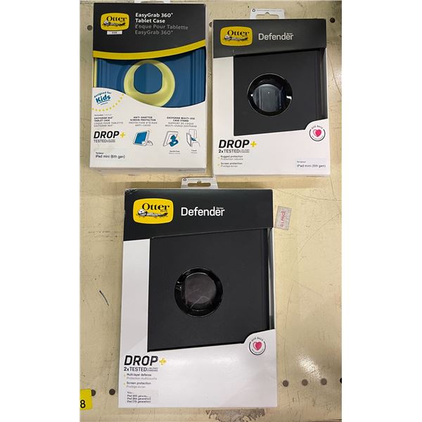 Group of 3 new assorted Otter Box iPad cases - iPad mini 6th gen & iPad 7th/8th gen