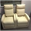 Image 1 : Set of 2 beige First Class Airplane Armchairs - approx 25 1/2" L x 30" W x 40"