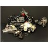 Image 1 : Group of assorted clocks, telephones & die casts - includes Harley Davidson telephone / Police car p