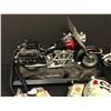 Image 2 : Group of assorted clocks, telephones & die casts - includes Harley Davidson telephone / Police car p