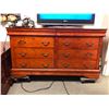 Image 1 : Mahogany style 6-drawer wooden dresser - approx 36" W x 18" L x 51" H