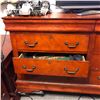 Image 2 : Mahogany style 6-drawer wooden dresser - approx 36" W x 18" L x 51" H