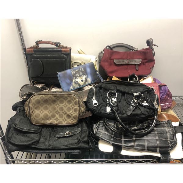 Group of assorted purses & handbags