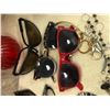 Image 2 : Group of assorted decorative items - includes wood carved table lamp / vases / sunglasses etc