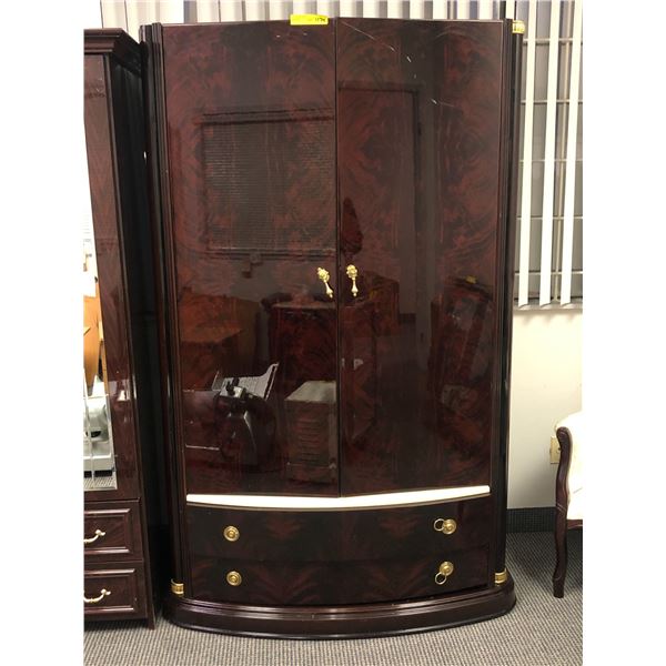 Italian cherry wardrobe cabinet - approx 43" x 19" x 6ft H