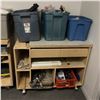 Image 1 : Group of assorted tool related items w/ work tool bench w/ shelves in casters (approx 44" W x 27" L