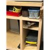 Image 2 : Group of assorted tool related items w/ work tool bench w/ shelves in casters (approx 33" W x 26" L