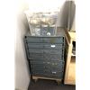 Image 1 : Industrial metal 8-drawer organizer cabinet w/ assorted tool related items - includes pipe fittings