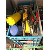 Image 2 : Rack full of assorted tool related items & misc - includes wrenches / wall plates / pipe wrenches /