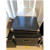 Image 2 : Group of assorted misc items - includes foam panels / Tallvik black metal lamp / file storage boxes
