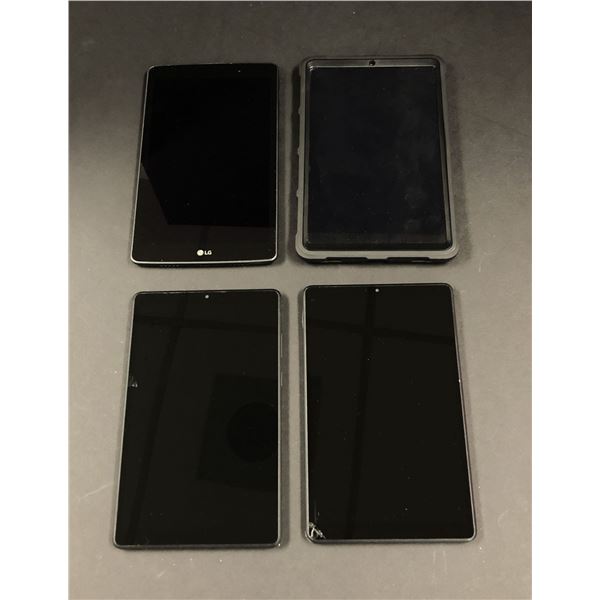 Group of 4 assorted tablets - includes Samsung / Lenovo & LG
