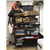 Image 1 : Rack full of assorted misc items - includes steel framed canopy / shipping boxes / pots & pans / tot