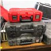 Image 2 : Table lot of assorted tool boxes - includes Milwaukee / Makita / Husky etc