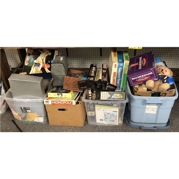 Large group of assorted misc items - includes board games / floor lamp etc