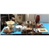 Image 1 : Group of assorted decorative items - includes plates / tea pots / wine glasses etc