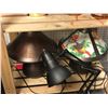 Image 2 : Group of assorted items - includes table lamps / bongo drum / brass banker lamp etc