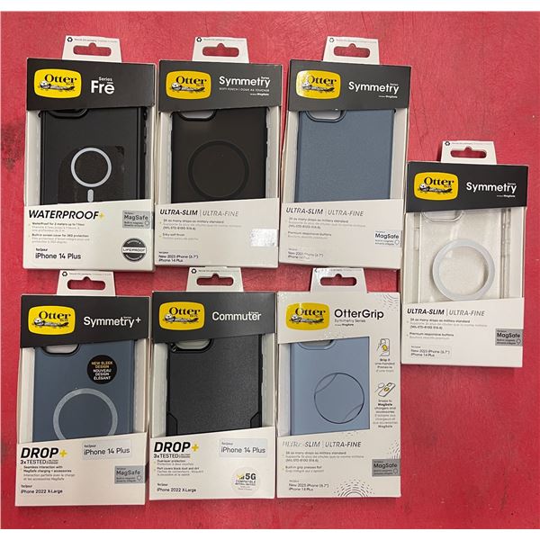 Group of 7 new assorted Otter Box iPhone 6.7"/ iPhone 14 Plus/ iPhone 2022 XL phone cases ($50 retai