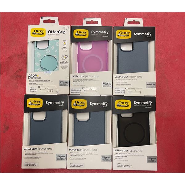 Group of 6 new assorted Otter Box iPhone 6.1"/ iPhone 14/ iPhone 13/ iPhone 15 cases ($50 retail eac
