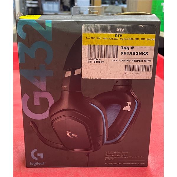 New Logitech G432 gaming headset w/ microphone