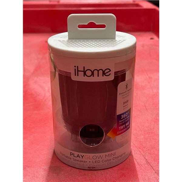 New iHome Play Glow Mini portable speaker LED color changing