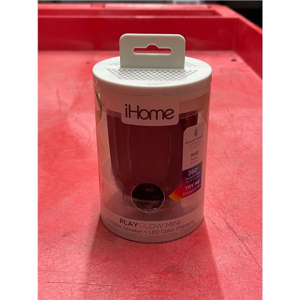 New iHome Play Glow Mini portable speaker LED color changing