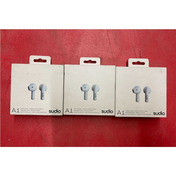 Group of 3 new Sudio A1 open ear wireless earbuds