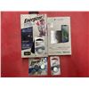 Image 1 : Group of assorted batteries - Mophie Snap+Juicepack mini wallet wireless charger/ Energizer Ultimate