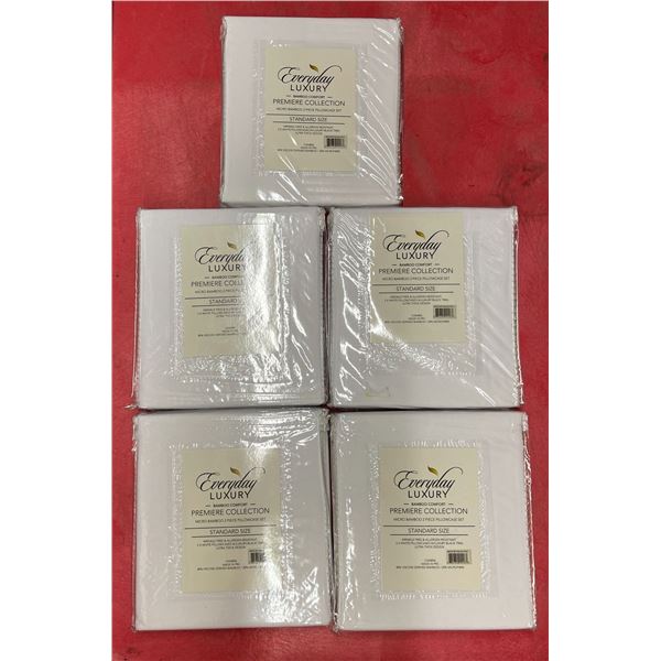 Set of 5 new Everyday Luxury Bamboo Comfort Premiere Collection Micro Bamboo 2pc pillow case sets st