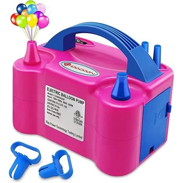 New electric balloon pump in box - dark pink color