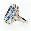 Image 6 : Antique 14k Gold Athena Warrior Intaglio Agate Seed Pearl & Enamel Filigree Ring