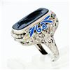 Image 9 : Antique 14k Gold Athena Warrior Intaglio Agate Seed Pearl & Enamel Filigree Ring