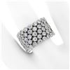 Image 3 : Wide 18K White Gold 2.72 ctw Diamond Flexible Milgrain Honeycomb Cluster Band Ri