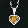 Image 7 : 14k White Gold GIA 0.70 ctw Fancy Deep Brown Orange Heart Natural Diamond Pendan