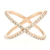 Image 4 : NEW 14k Rose Gold 0.50 ctw 45 Round Brilliant Diamond Simple X Ex Cross Band Rin