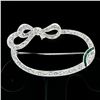 Image 2 : Antique Art Deco Platinum European Marquise Diamond Ribbon Bow Wreath Brooch Pin