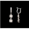 Image 2 : 14KT White Gold 1.19 ctw Diamond Earrings