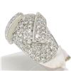 Image 4 : 14k White Gold Wide 1.50 ctw Pave Diamond Domed Wrap-Around Band Dinner Ring