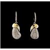 Image 1 : 0.62 ctw Diamond Earrings - 14KT White and Yellow Gold