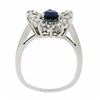 Image 8 : Vintage Platinum 2.69 ctw GIA NO HEAT Sapphire & Diamond Ballerina Cocktail Ring
